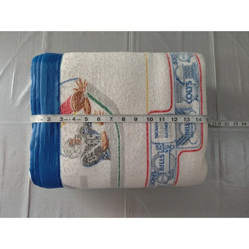 Vintage Fleece Blanket NFL Football Teams All Over Graphic Print Made in USA